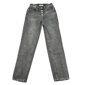 PacSun Jeans Women's Size 24 (25x27) Black Button Fly Ultra High Rise‎ Slim Worn